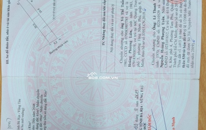 BÁN ĐẤT TẠI CHÂU PHA-TPHCM, DT 153M2 SHR 1,2TỶ. LH:0913976848 - A TOẠI (CHÍNH CHỦ)